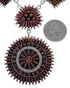 Silver Jewelry Red Oyster Shell Needlepoint Link Necklace Set PX37832